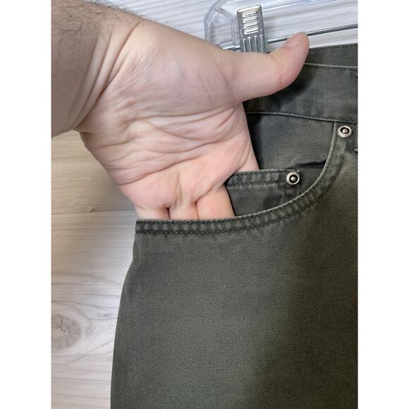 L.L.Bean Pants Womens 14 Tall Olive Green Double L Relaxed Fit Chino Cotton - Picture 3 of 12